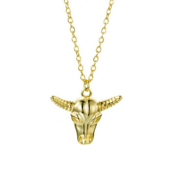Bull Head Gold Necklace | Minimal Style