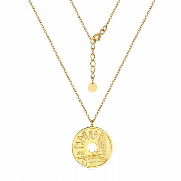 Spain Gold Coin Pendant Necklace