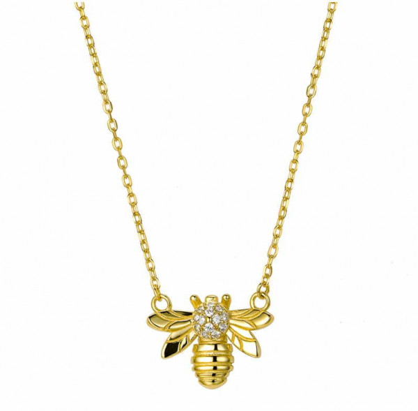 Gold-plated Bee Pendant Necklace