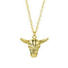 Goldene Halskette - Stier Kopf Anhänger