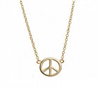Goldene Halskette - Peace Anhänger